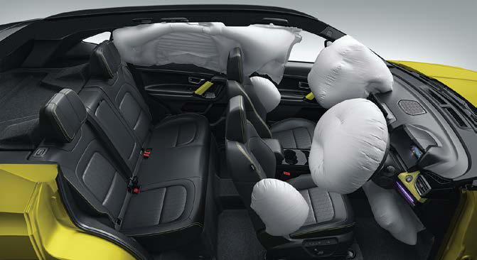 Tata Harrier — Built-in 7 airbags (6 standard) including side and curtain airbags