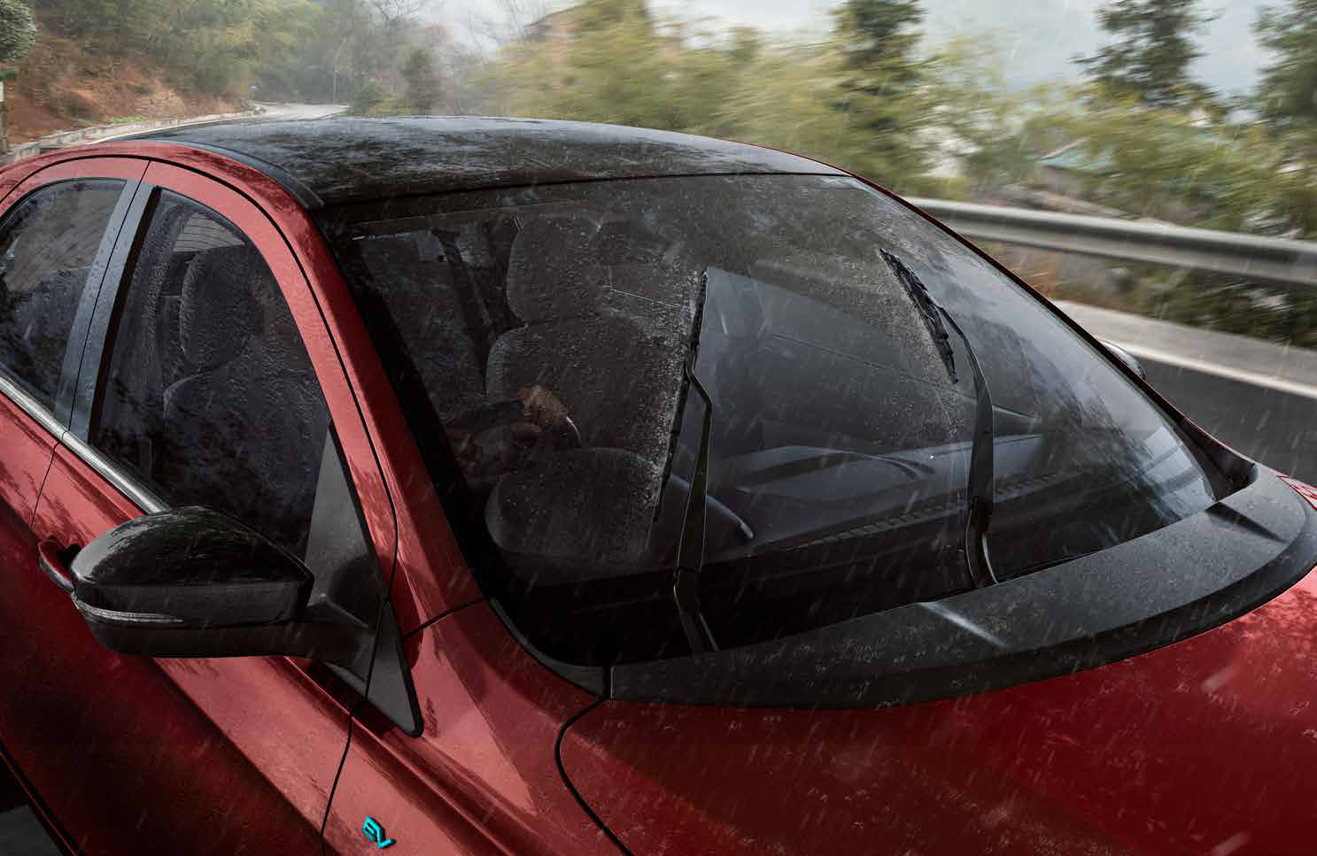 Tata Tigor EV — Rain sensing wipers activate automatically in wet weather for a clear windscreen