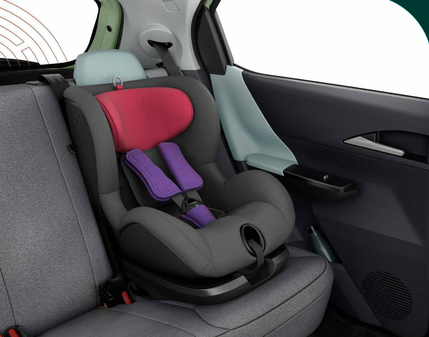 Tata Tiago EV — ISOFIX child-seat anchorages on the rear seat