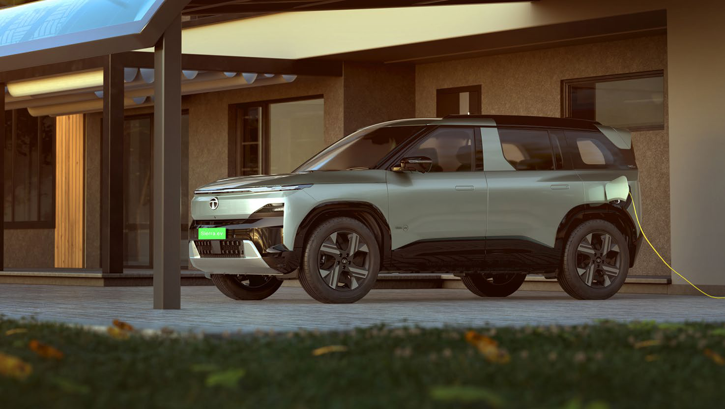Tata Sierra EV — Home charging with the 7.2 kW AC fast charger - complimentary expert installation included