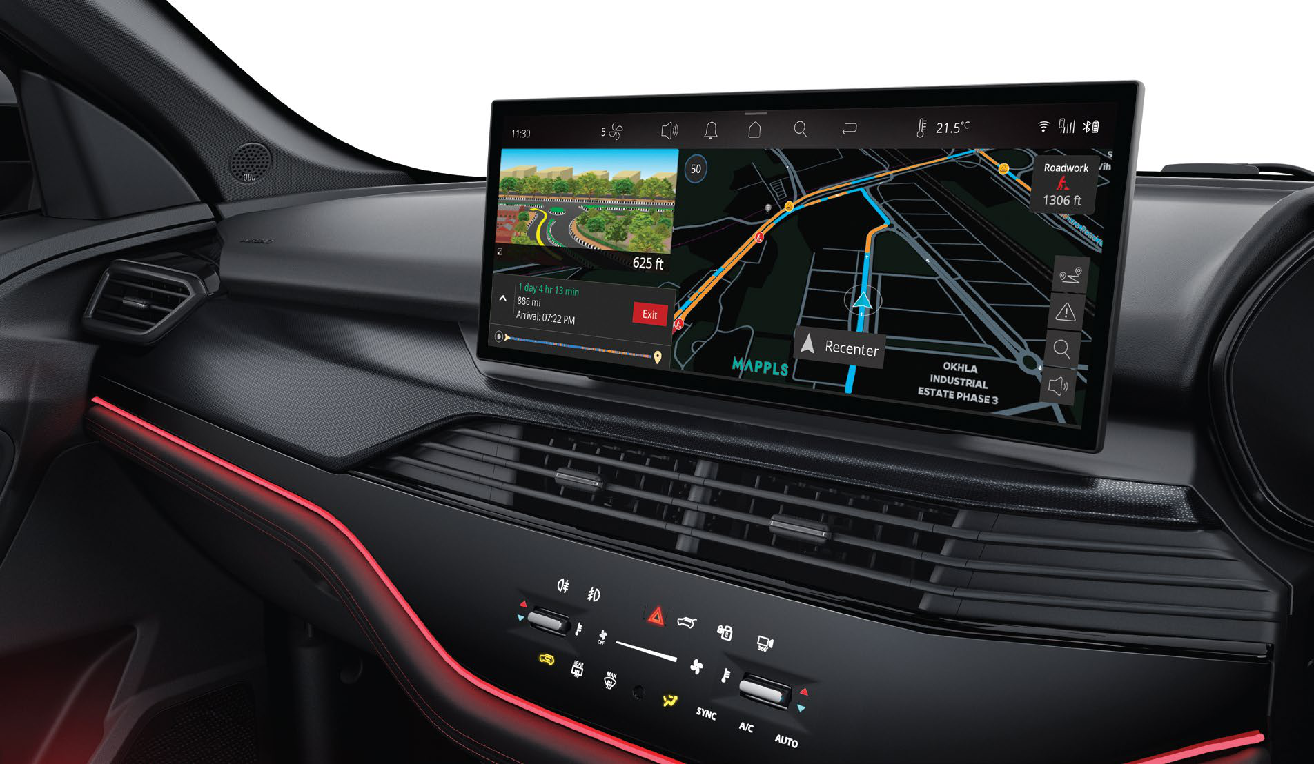 Tata Safari — Built-in navigation with Mappls Auto for real-time route guidance