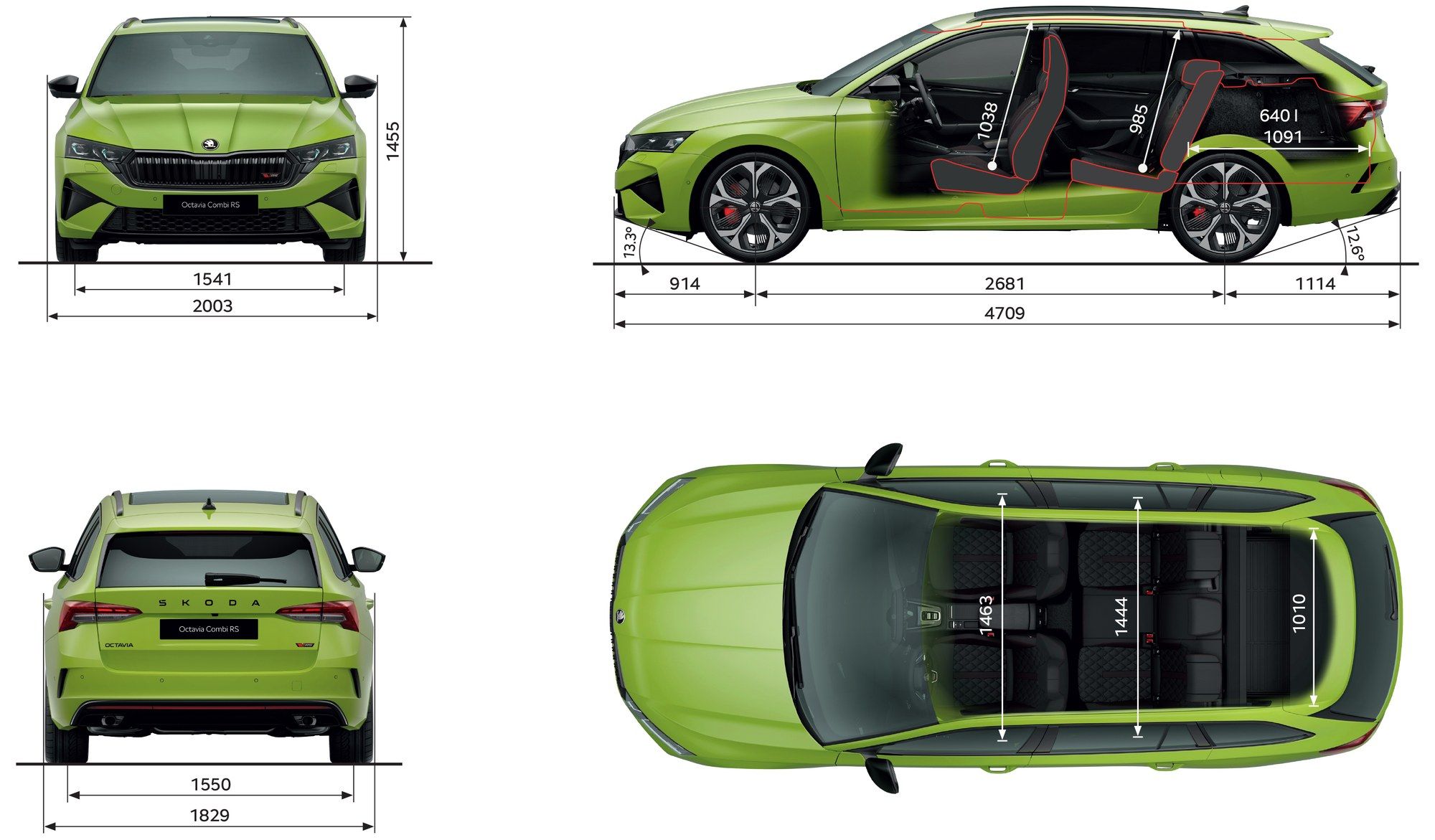 Skoda Octavia RS Combi dimensions