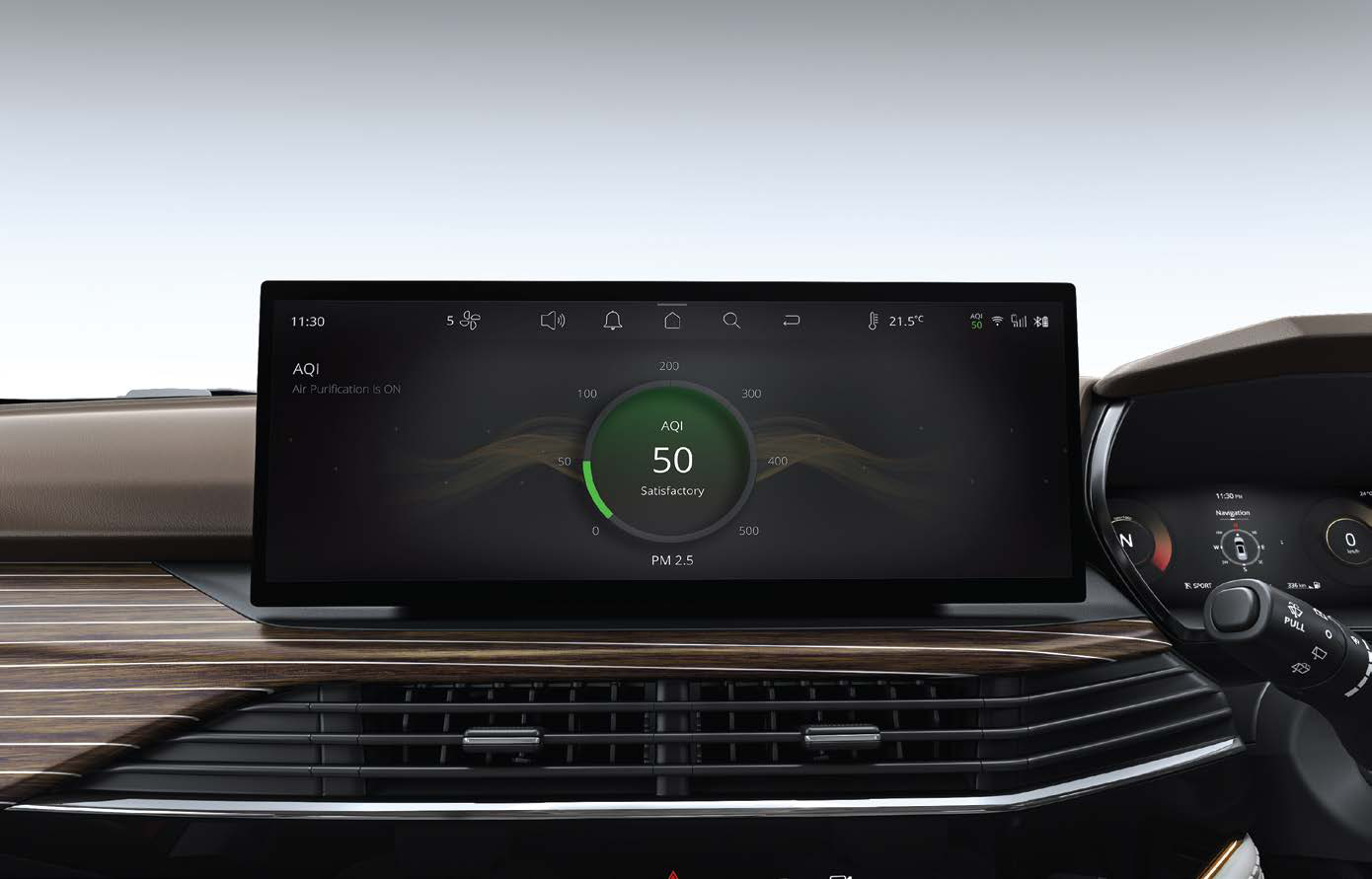 Tata Harrier — Air purifier with AQI display