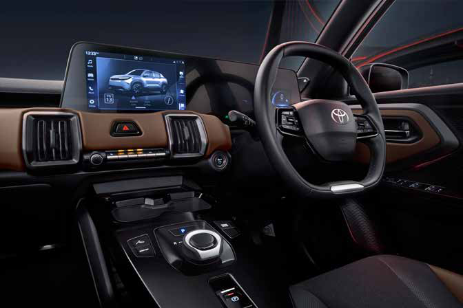 Toyota Urban Cruiser Ebella — 10.1-inch touchscreen infotainment display with floating centre console