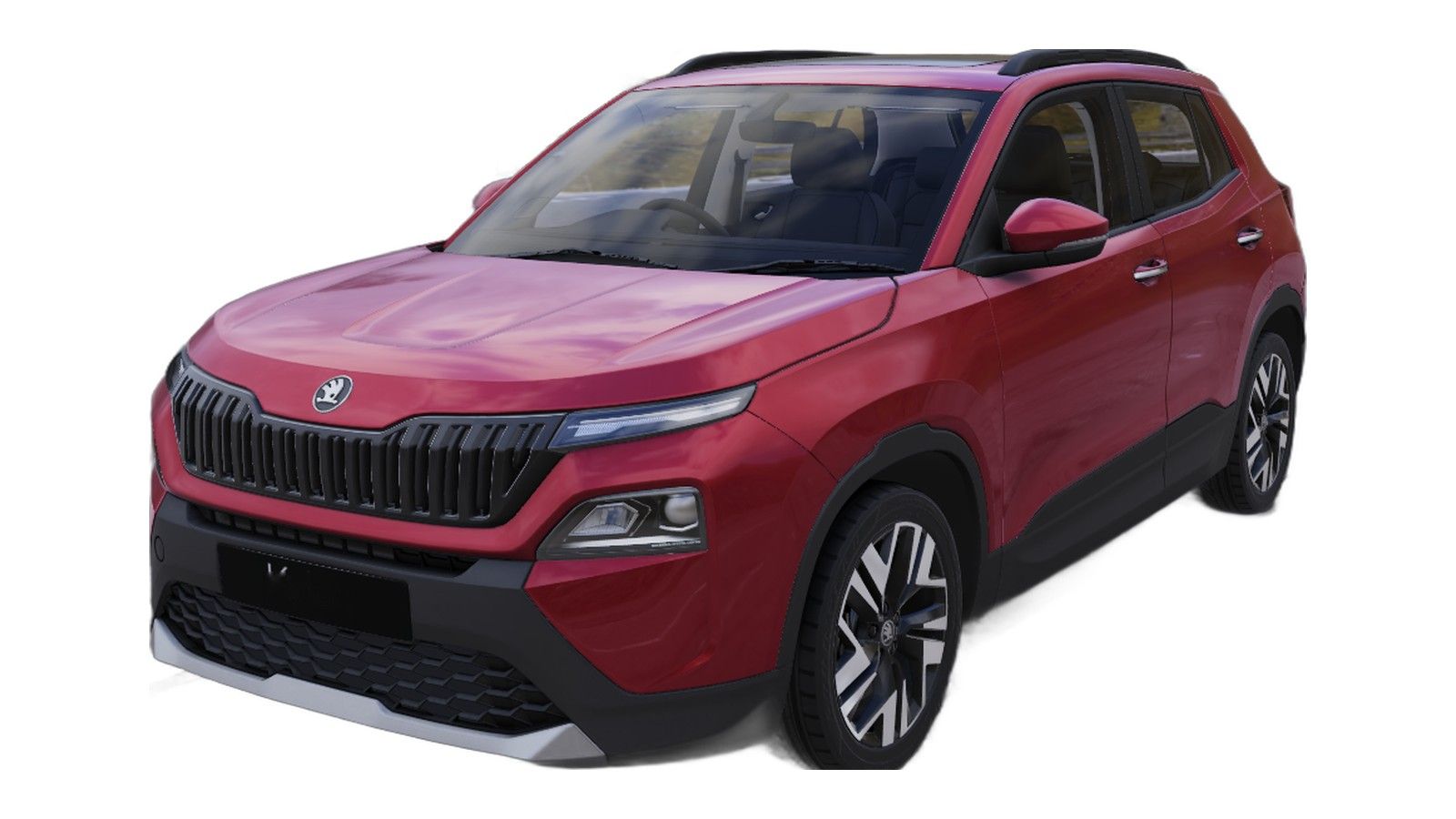 Skoda Kylaq in Cherry Red 
