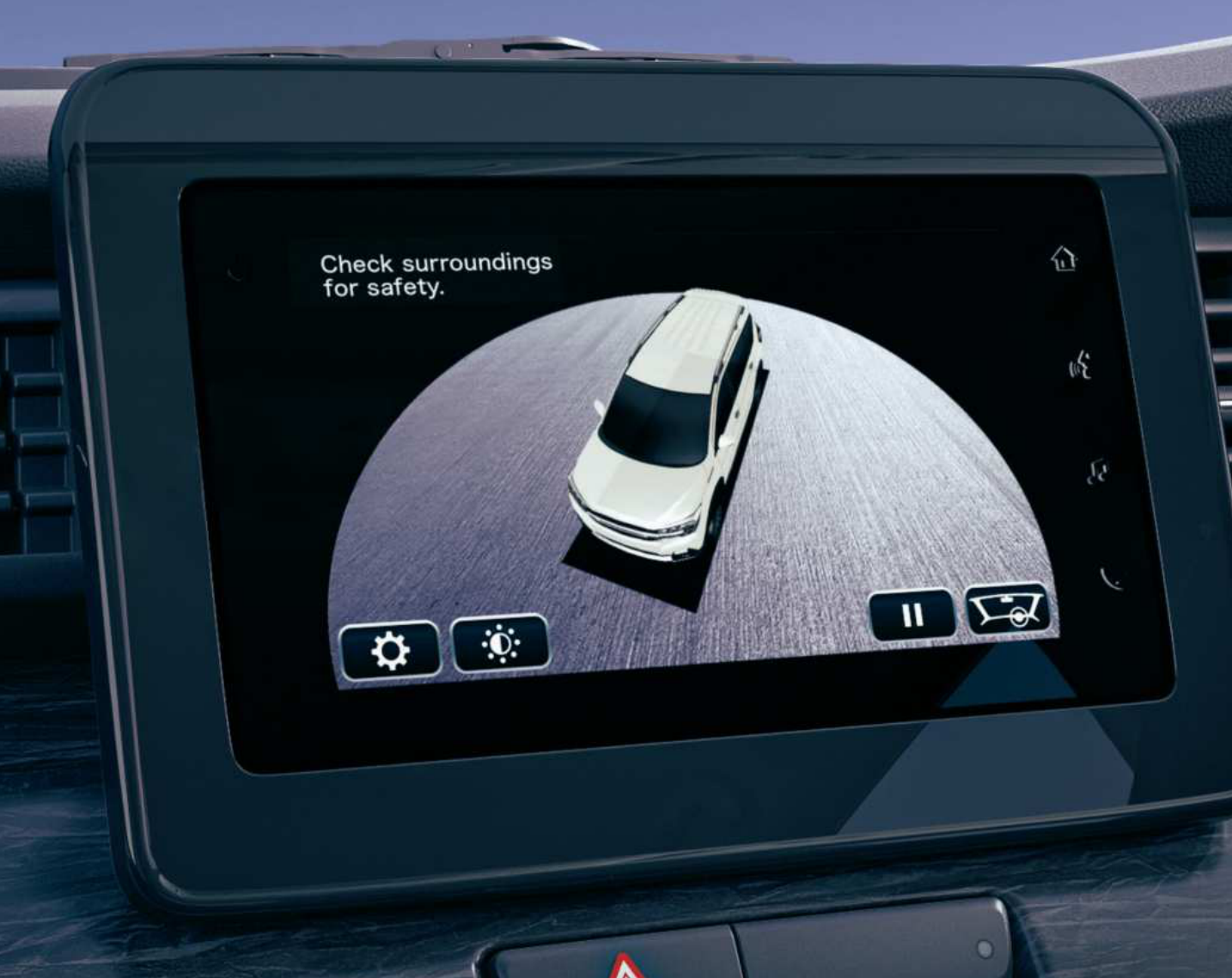 Maruti Suzuki XL6 — 360 View Camera showing a top-down view of the vehicle while parking