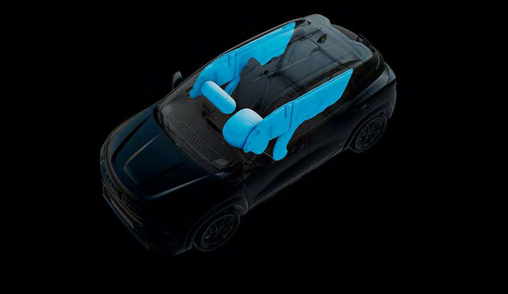 Renault Kiger — Up to six airbags provide all-round occupant protection.