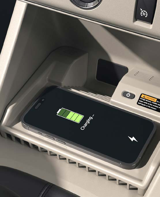 Renault Triber — Wireless smartphone charging pad on the console