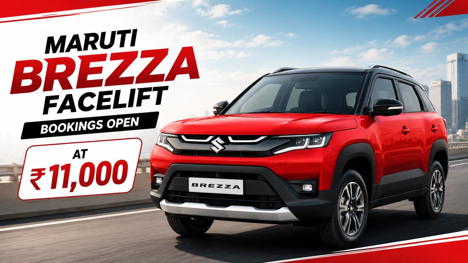 Maruti Brezza facelift bookings open at ₹11,000.