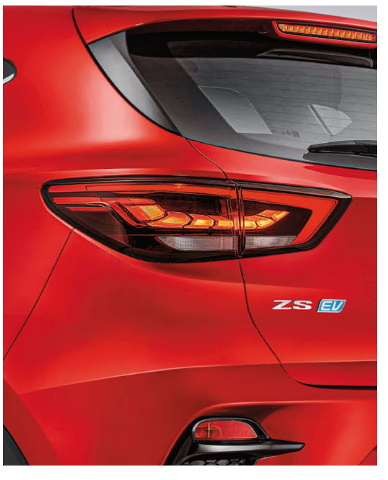 MG ZS EV — LED tail lamp with ZS EV badging on the tailgate