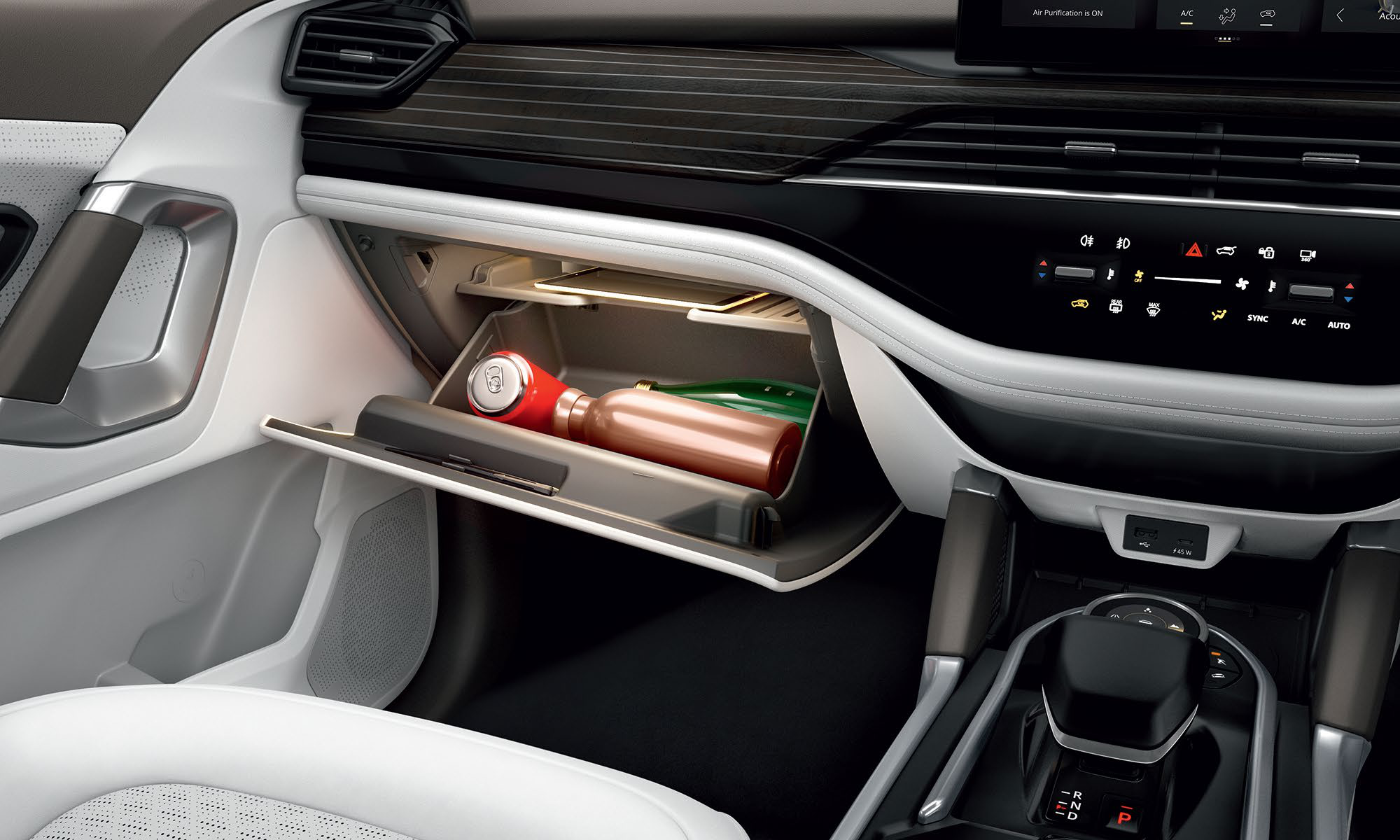 Tata Safari — Cooled glove box with light to keep refreshments chilled