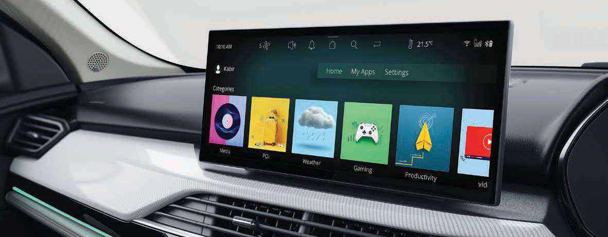Tata Harrier EV — 36.9 cm (14.53-inch) Harman cinematic infotainment - the world's first Samsung Neo QLED automotive display - with the Arcade.ev app suite