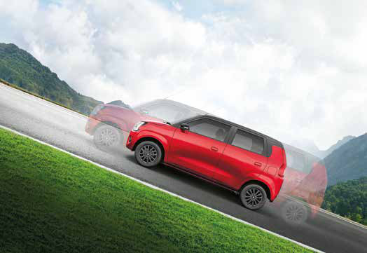 Maruti Suzuki Wagon R — Hill Hold Assist briefly holds the brakes to prevent roll-back when pulling away on an incline.