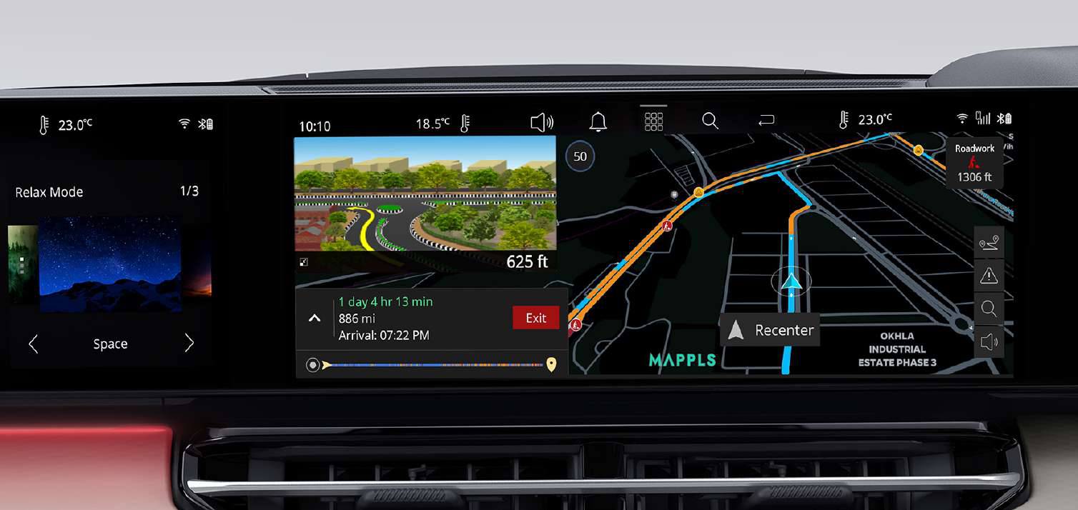 Tata Sierra — In-built navigation with Mappls - built-in maps that guide you, even offline