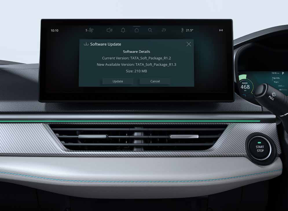 Tata Curvv EV — Over-the-Air software updates delivered through the infotainment screen