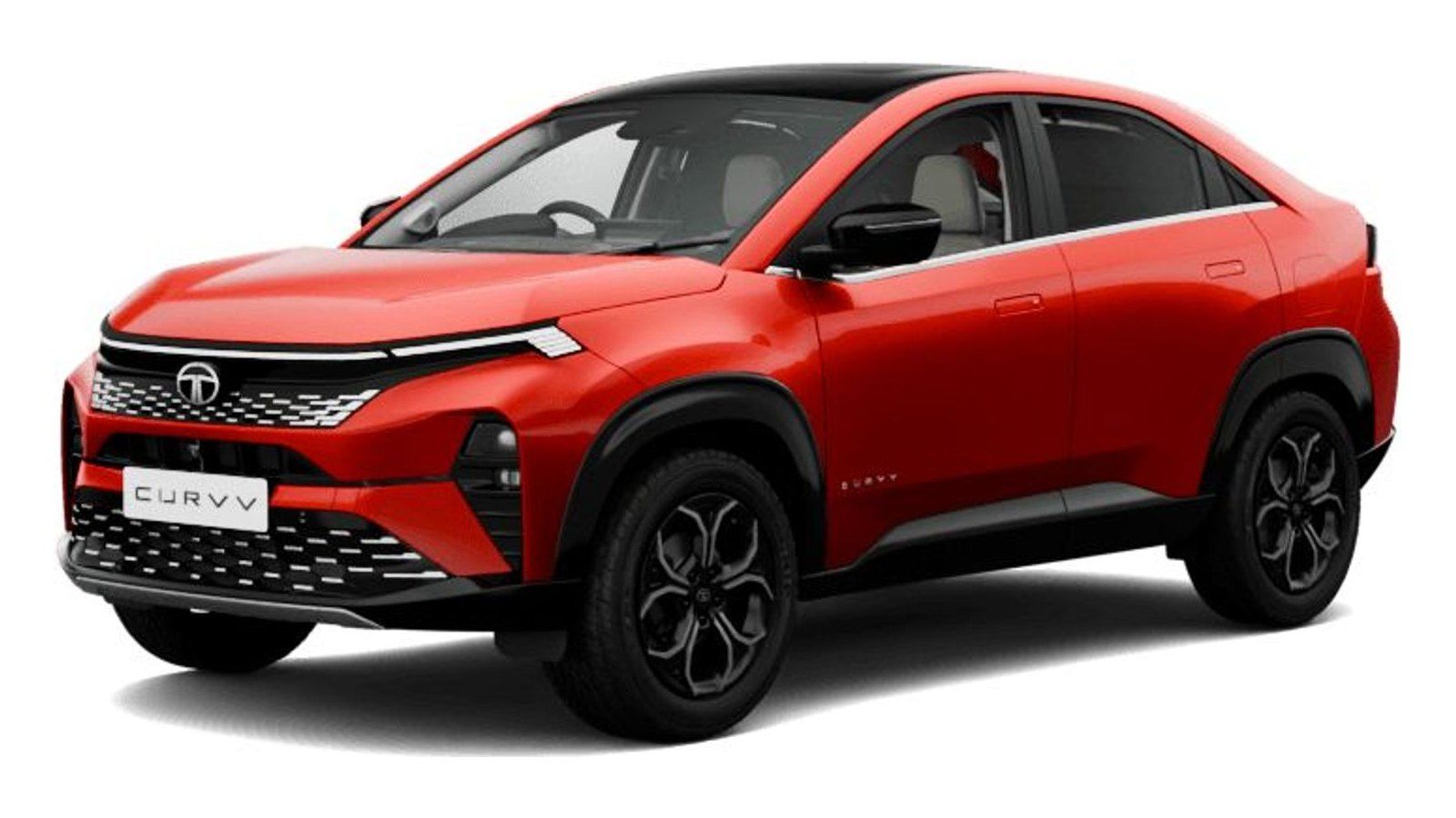 Tata Curvv in Flame Red With Black Roof