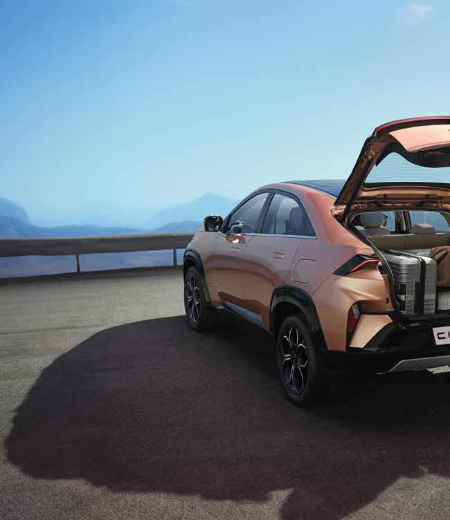 Tata Curvv — Powered tailgate with gesture activation — a foot swipe under the rear bumper opens access to the 500-litre boot.