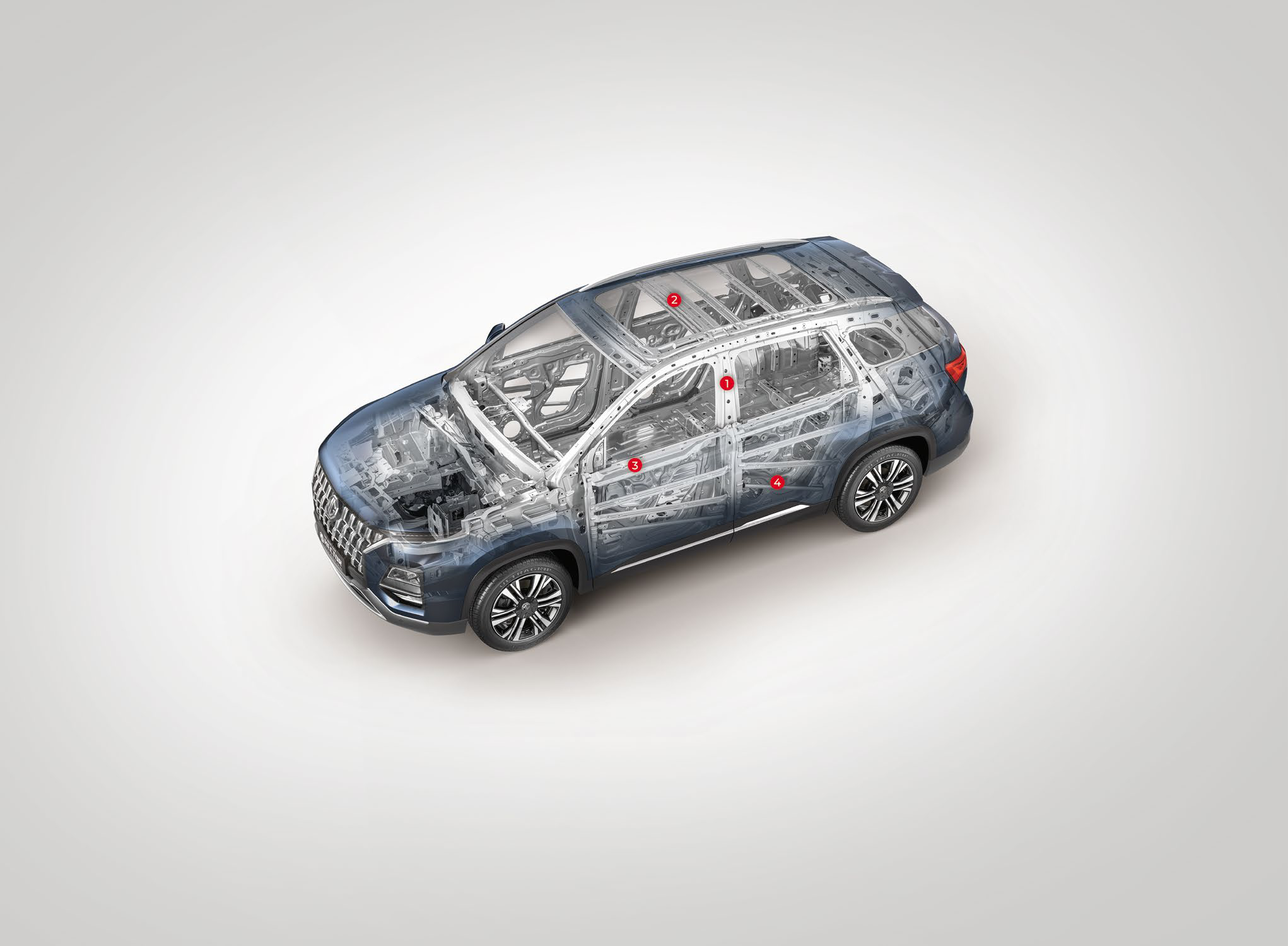 MG Hector Plus — High-strength steel body structure