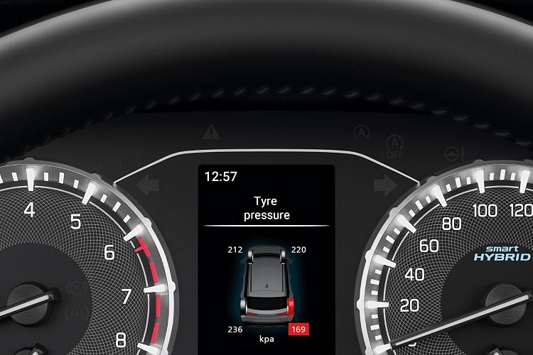 Maruti Suzuki Brezza — Tyre Pressure Monitoring System displays live tyre pressures in the instrument cluster.