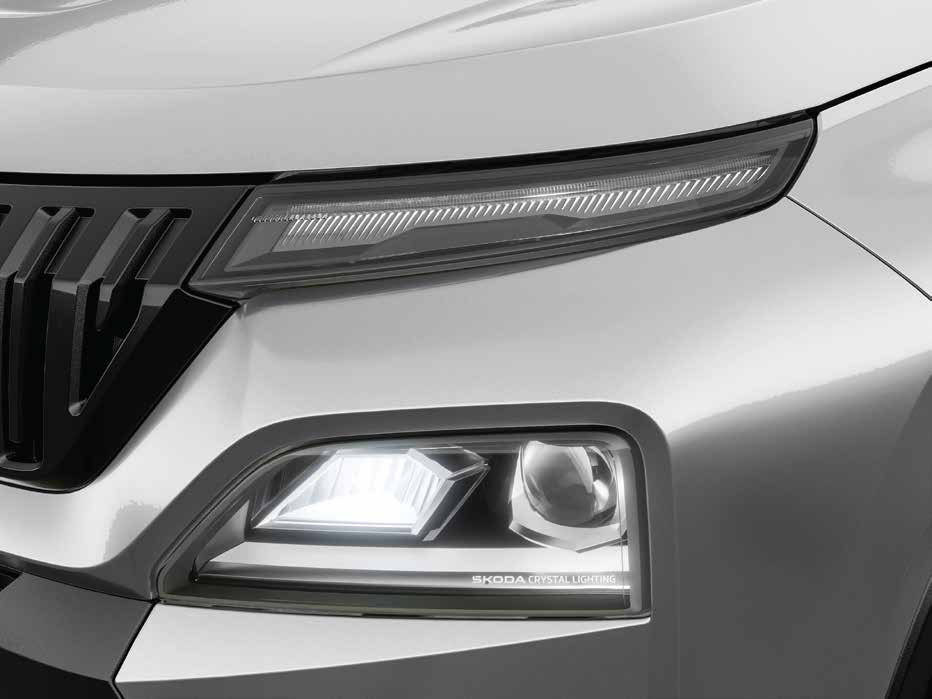 Skoda Kylaq — Škoda Crystalline LED projector headlamp with LED fog lamp