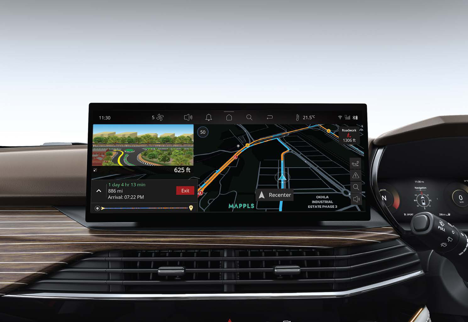Tata Harrier — Built-in Mappls navigation on the 36.9 cm cinematic Harman touchscreen