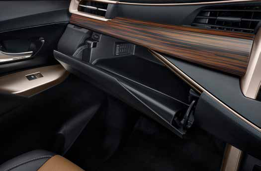 Toyota Innova Crysta — Twin glovebox with wood-finish dashboard panel