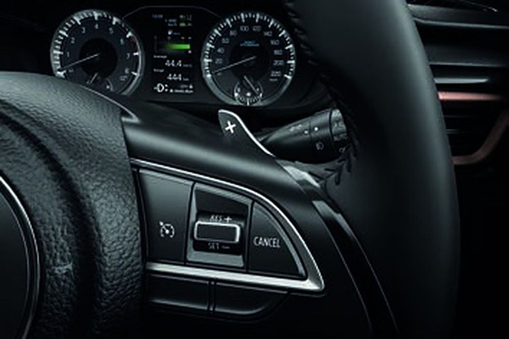 Maruti Suzuki Brezza — Six-speed automatic with steering-mounted paddle shifters for engaging drives.
