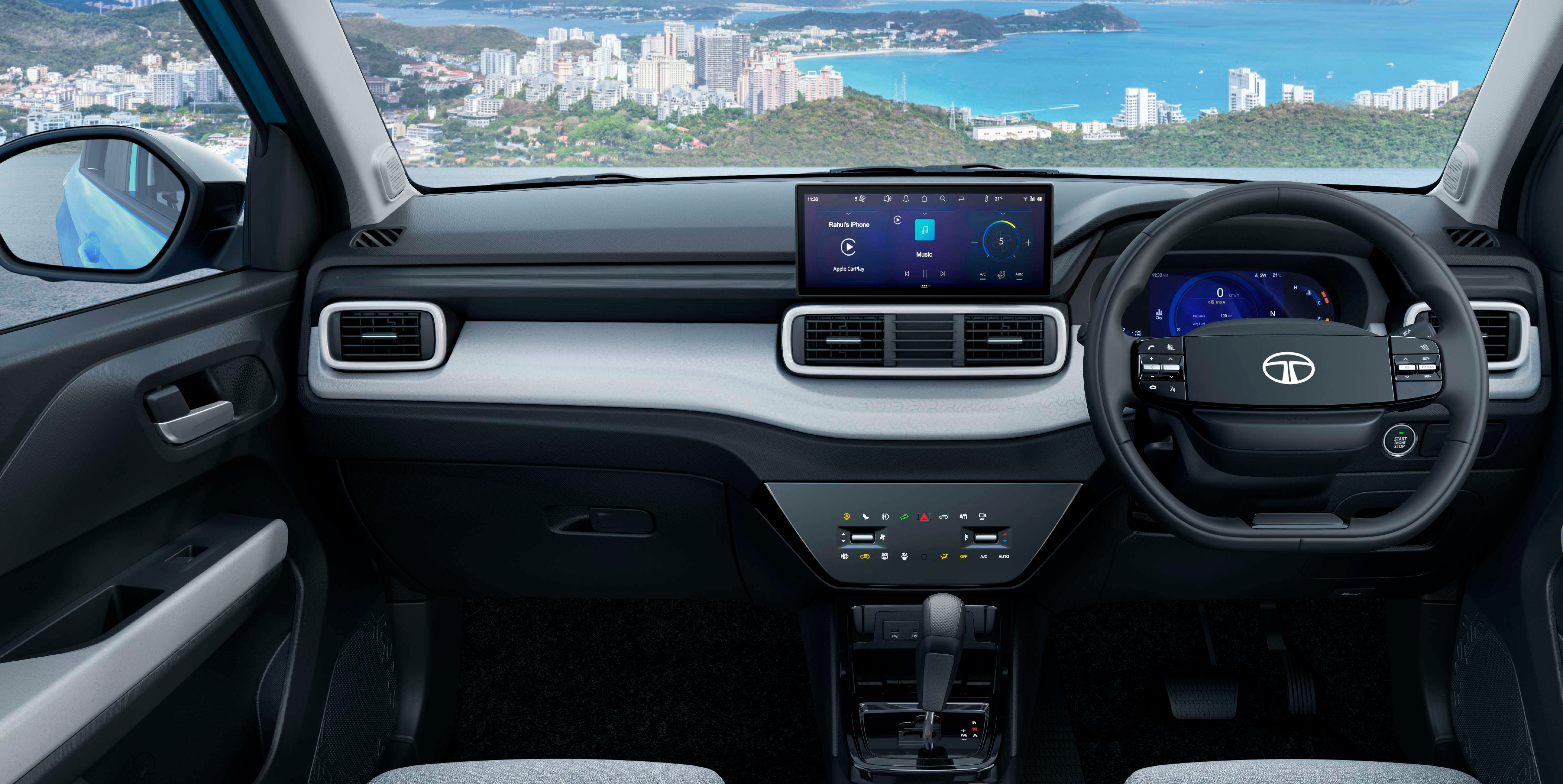 Tata Punch — DuoTone signature dual-tone dashboard with twin HD displays and 2-spoke steering wheel