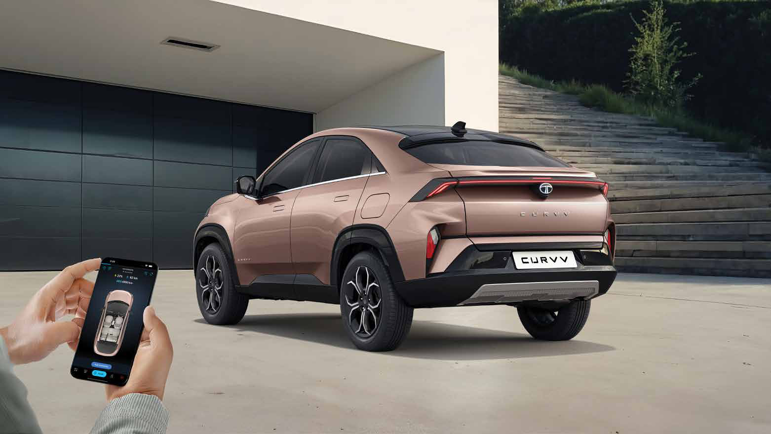 Tata Curvv — iRA connected car technology brings vehicle status, diagnostics, remote commands and roadside assistance to the smartphone app.