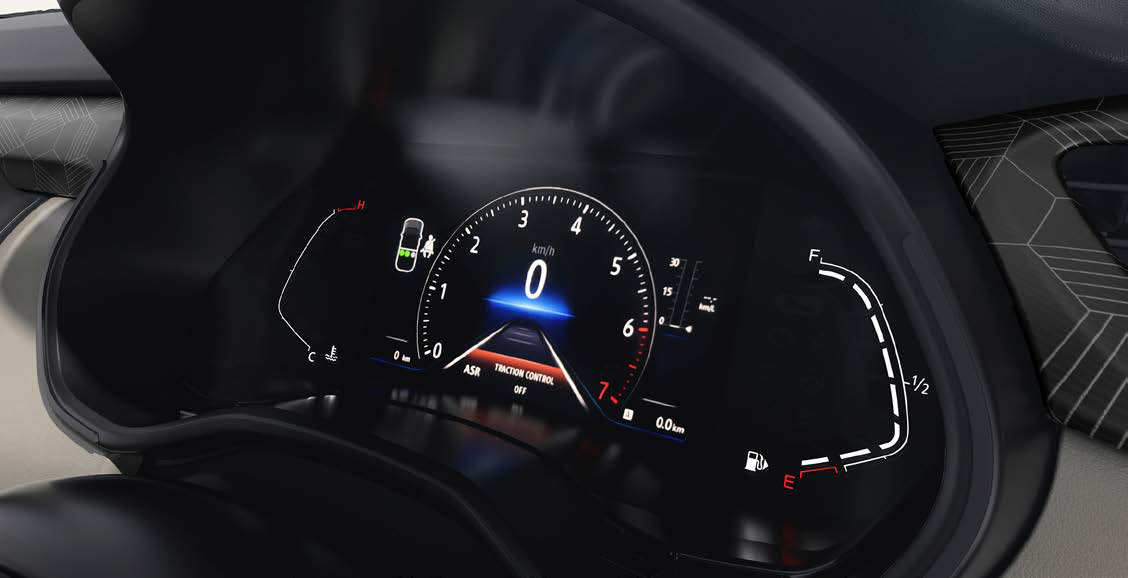 Renault Triber — 17.78 cm TFT digital instrument cluster