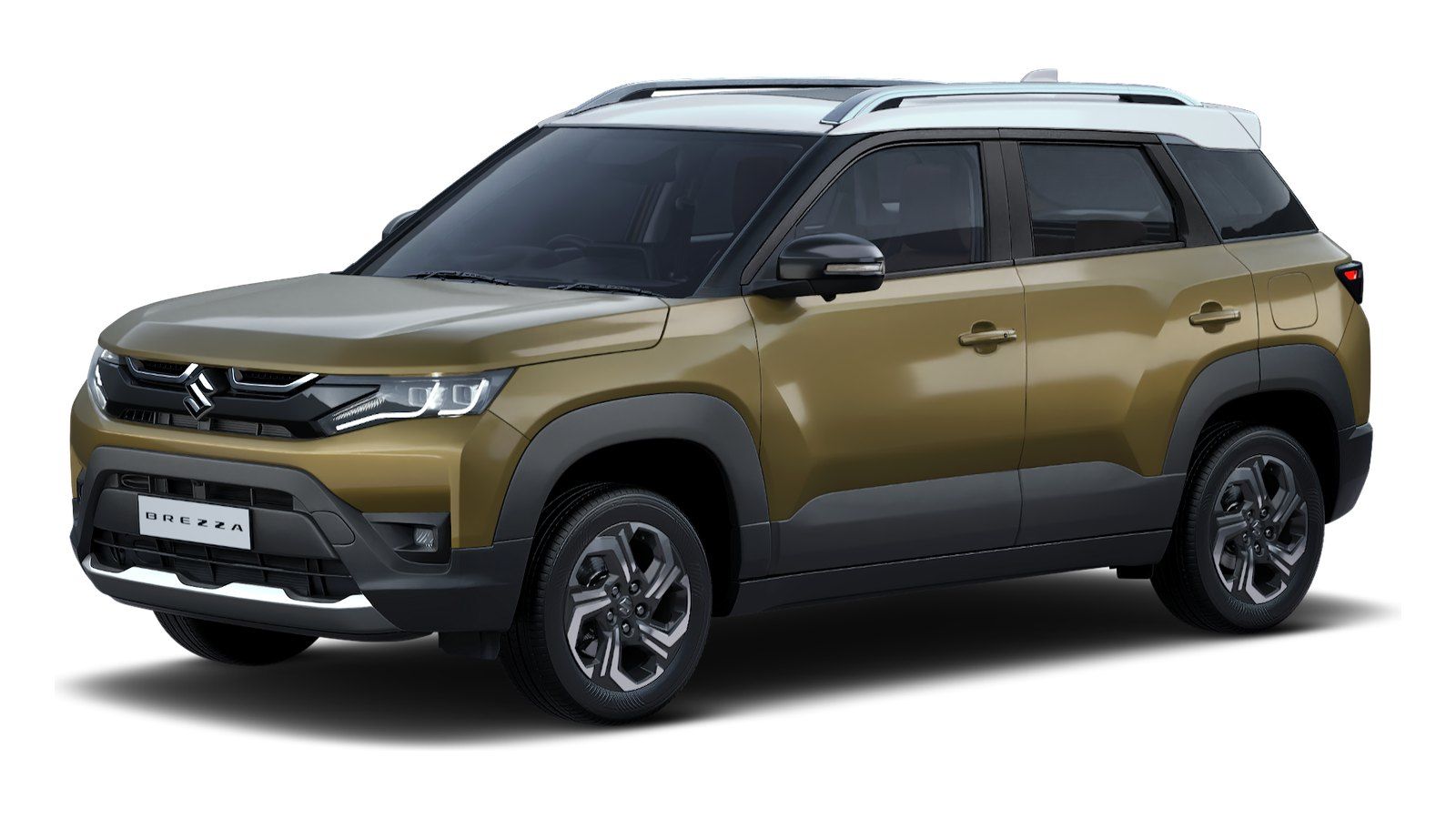 Maruti Suzuki Brezza (2022-2025) in Brave Khaki with Arctic White Roof