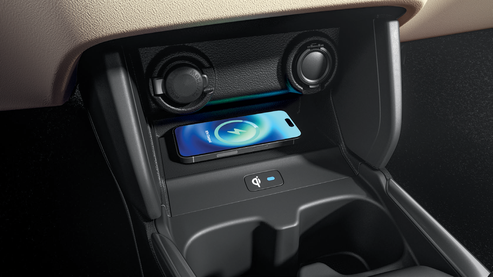 Maruti Suzuki Dzire — Wireless smartphone charger in the front console