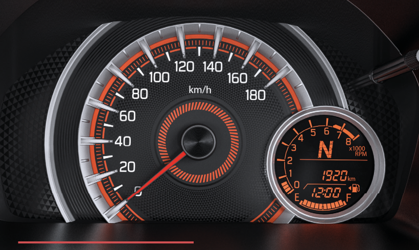 Maruti Suzuki Celerio — Analogue speedometer with tachometer and digital multi-information display