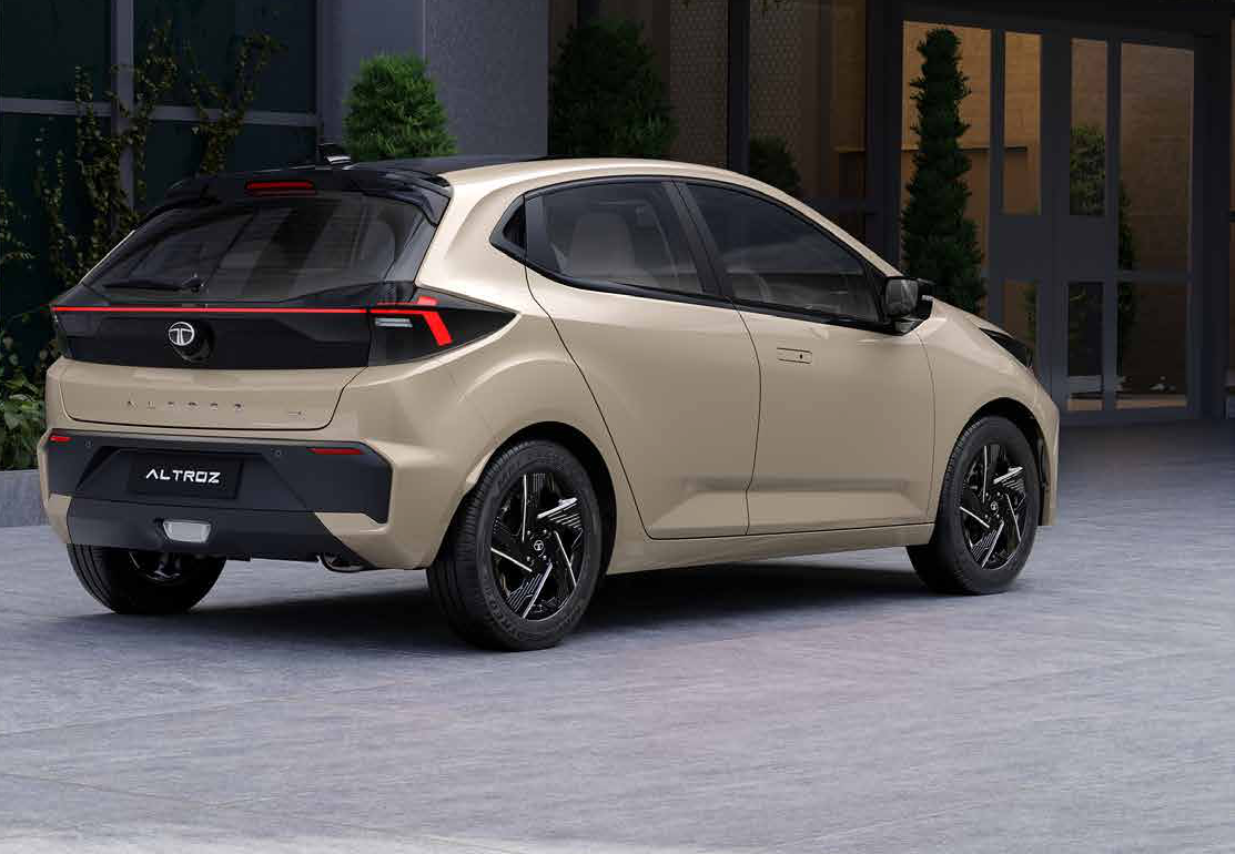 Tata Altroz — Infinity LED tail lamps linked by a seamless full-width light strip above the Precision Flow rear bumper