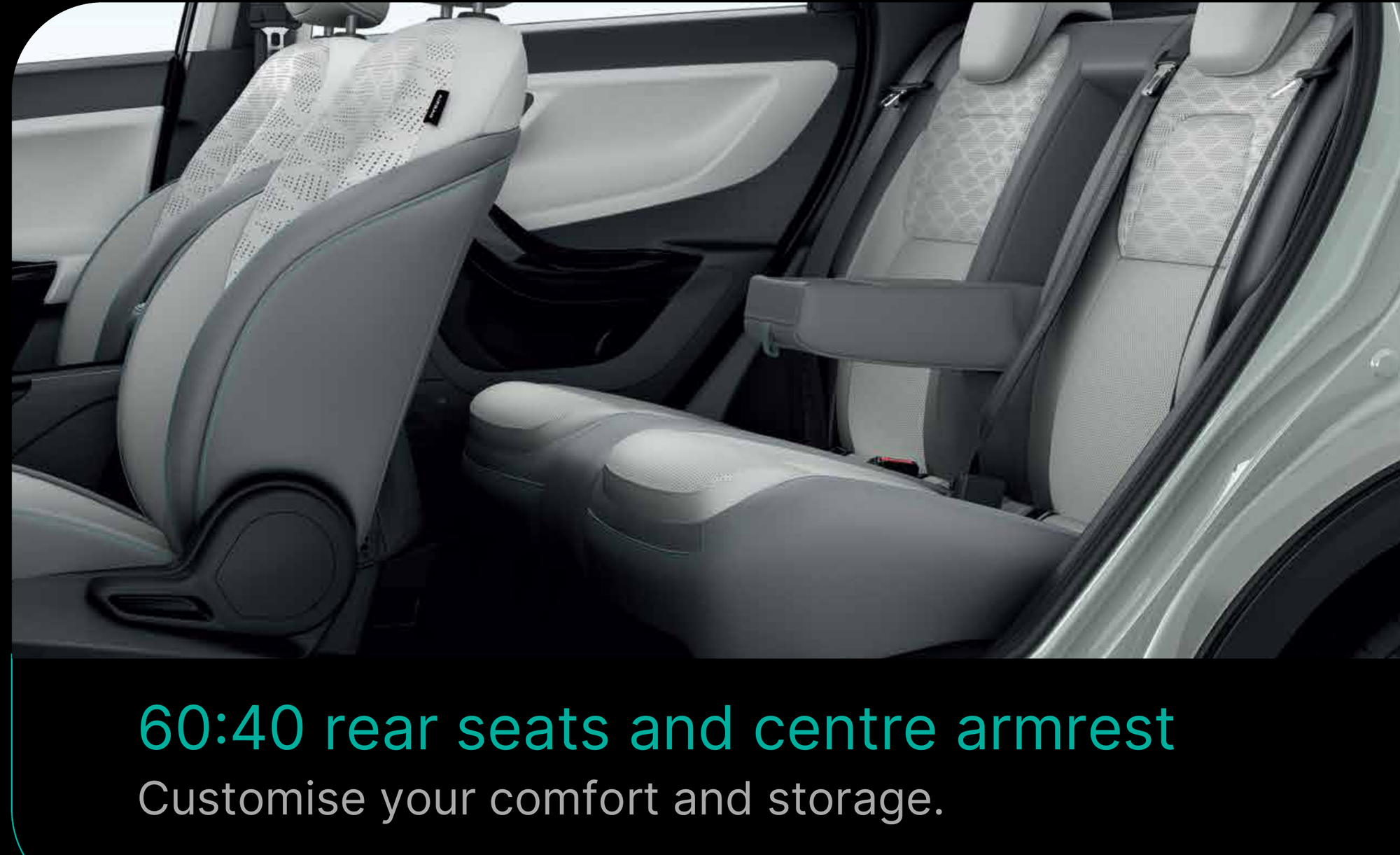 Tata Nexon EV — 60:40 split rear seats with centre armrest to customise comfort and storage