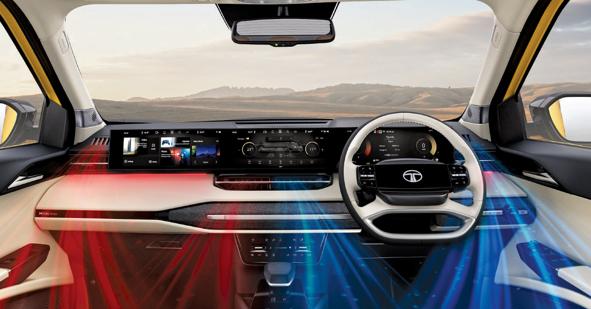 Tata Sierra — Dual-zone fully automatic temperature control (DATC) - your side cool, their side warm, everybody wins