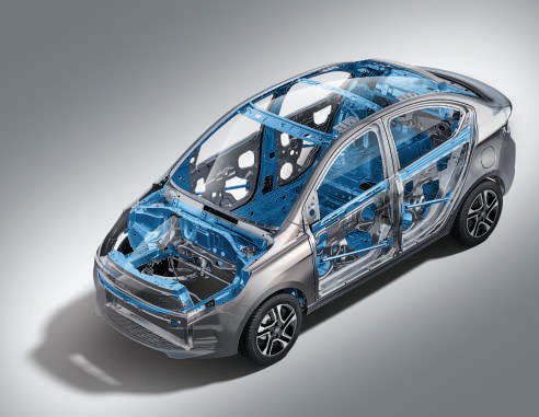 Tata Tigor — Energy-absorbing body structure adds rigidity to the chassis
