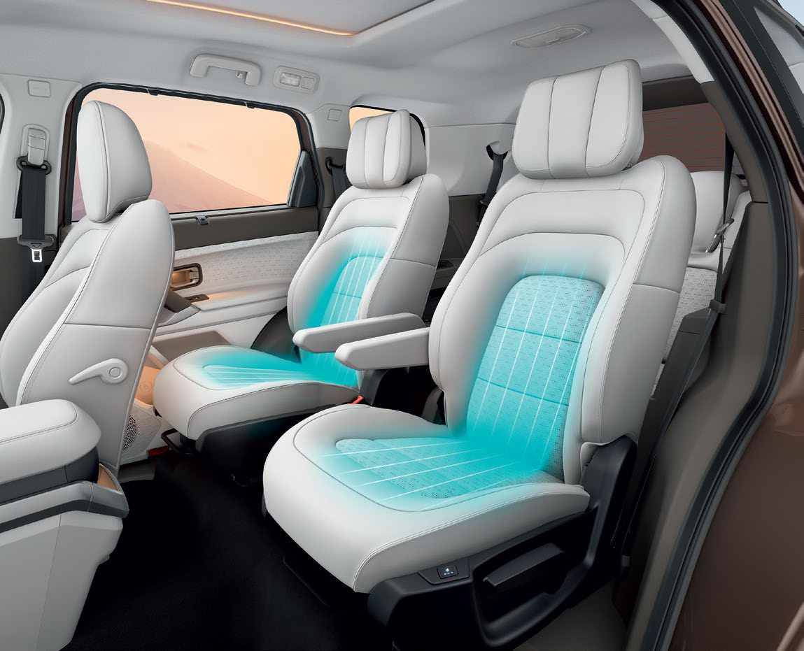 Tata Safari — 1st and 2nd row ventilated seats (2nd row ventilated only on the 6-seater)