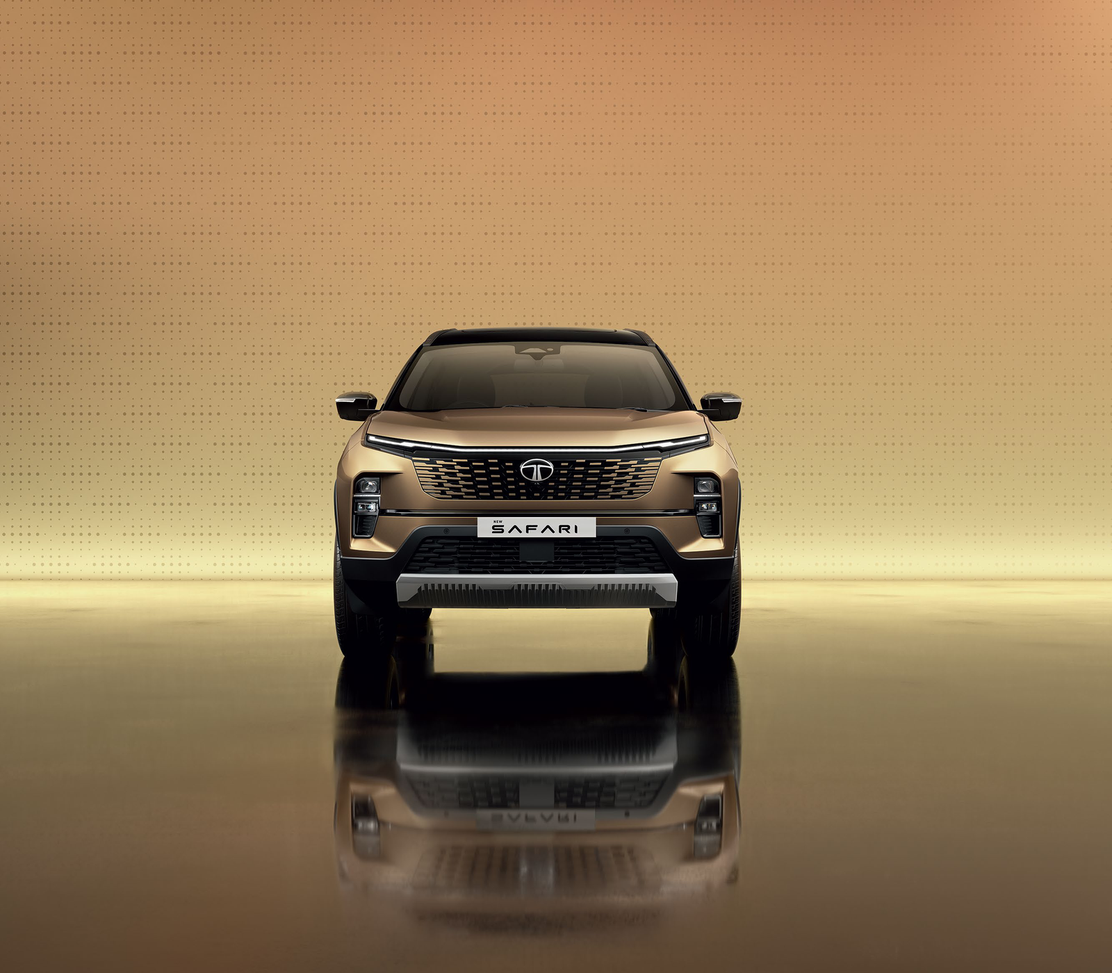 Tata Safari — Bi-LED projector headlamps with connected LED DRLs, centre position lamp and welcome lamp animation