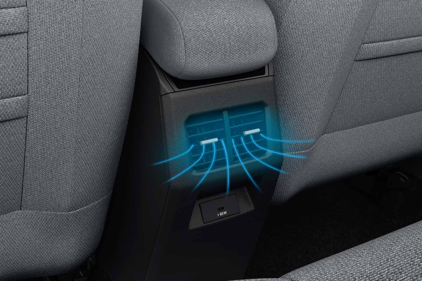Tata Tiago — Rear AC vents bring the same cabin cooling to rear passengers, with a 65W Type-C charger below