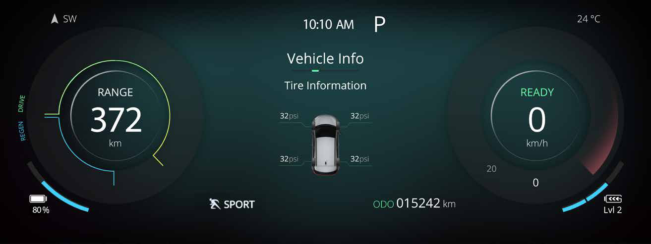 Tata Nexon EV — iTPMS tyre pressure monitoring shown live in the digital cockpit