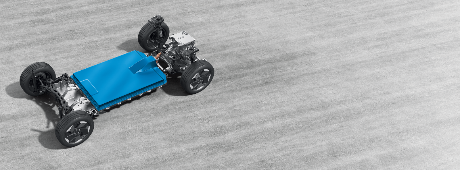 Maruti Suzuki e Vitara — Skateboard EV platform with the drive motor over the front axle and a flat battery pack mounted low in the floor.