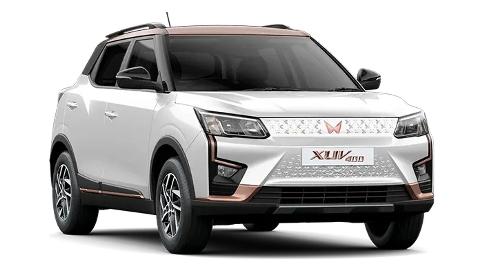 Mahindra XUV400 in Satin Copper, Everest White
