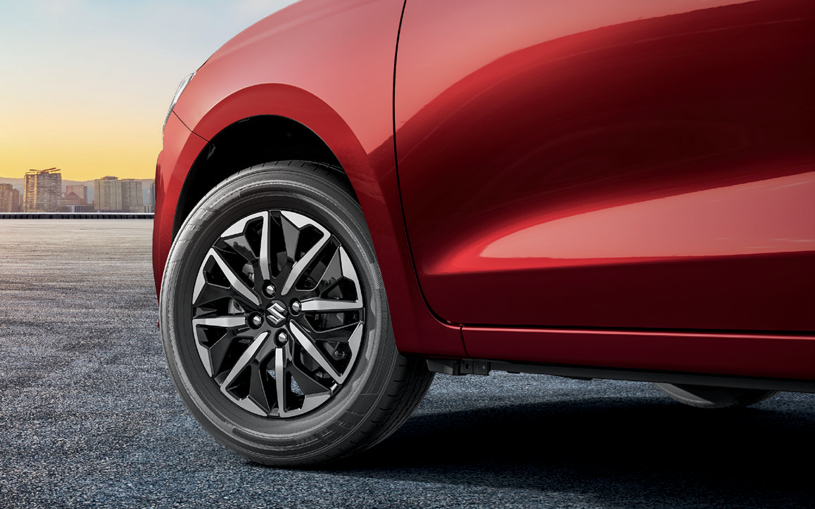 Maruti Suzuki Dzire — Two-tone precision-cut 38.1 cm (15-inch) alloy wheels