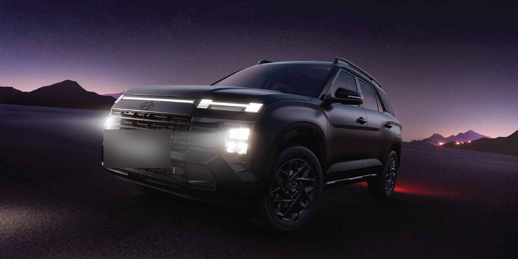 Hyundai Alcazar — ALCAZAR Knight with black painted grille and R18 black alloys with red brake calipers
