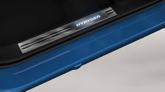 Toyota Urban Cruiser Hyryder — Illuminated door scuff plates with Hyryder branding