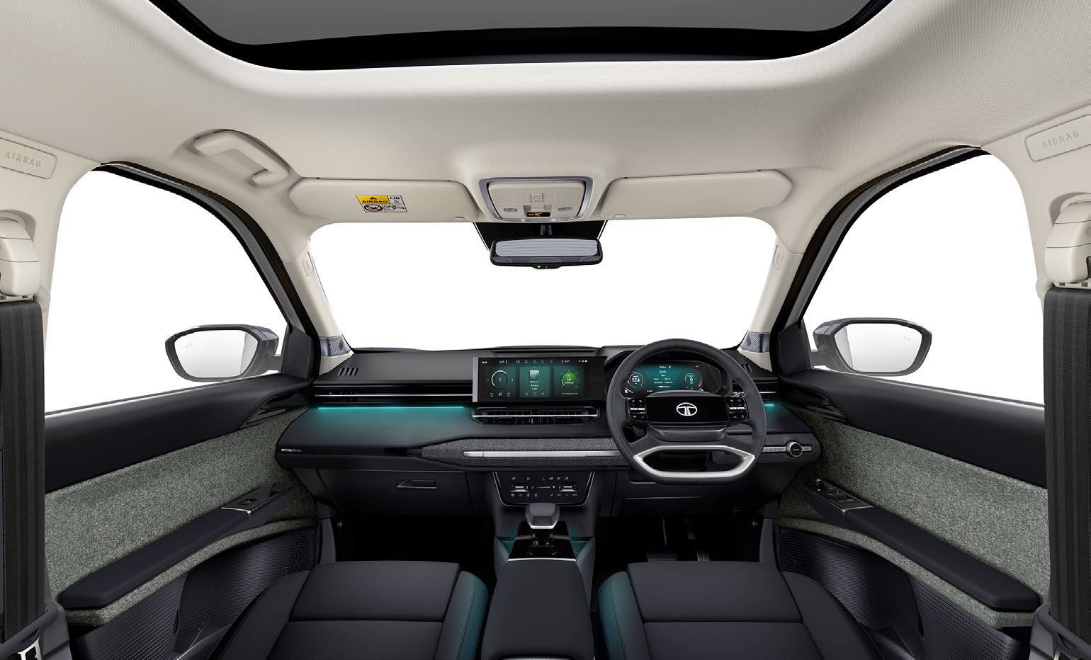 Tata Sierra EV — Three personas - Pure, Adventure and Empowered - each with its own cabin theme and equipment level