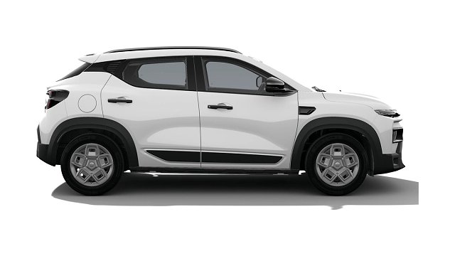 White compact SUV shown in profile view against white background.
