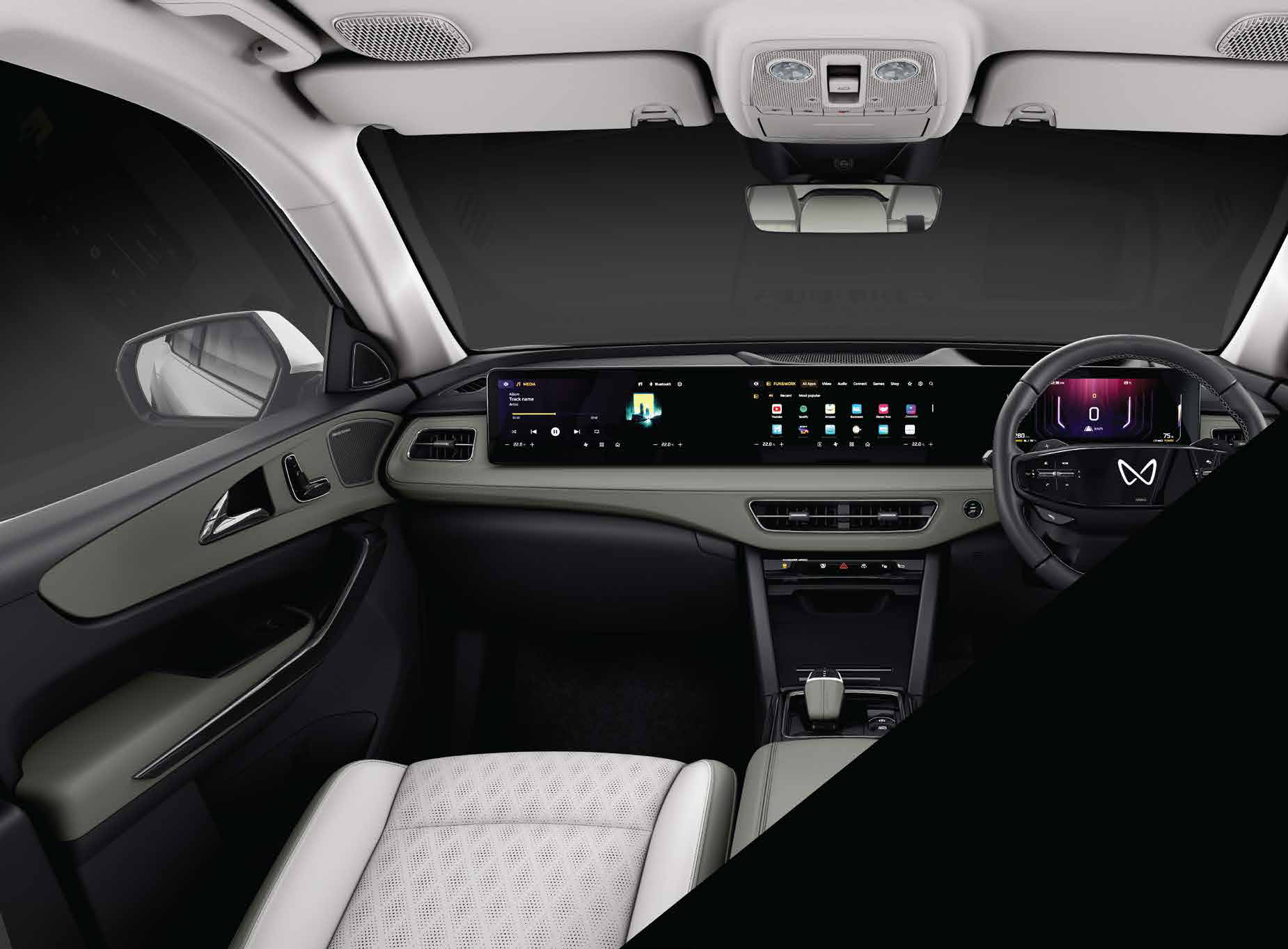 Mahindra XEV 9S — Triple-screen cockpit powered by the Snapdragon Cockpit platform