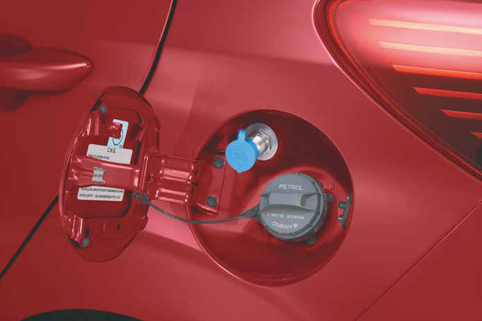 Hyundai Grand i10 Nios — Hy-CNG Duo: fast-refuelling CNG nozzle beside the petrol filler